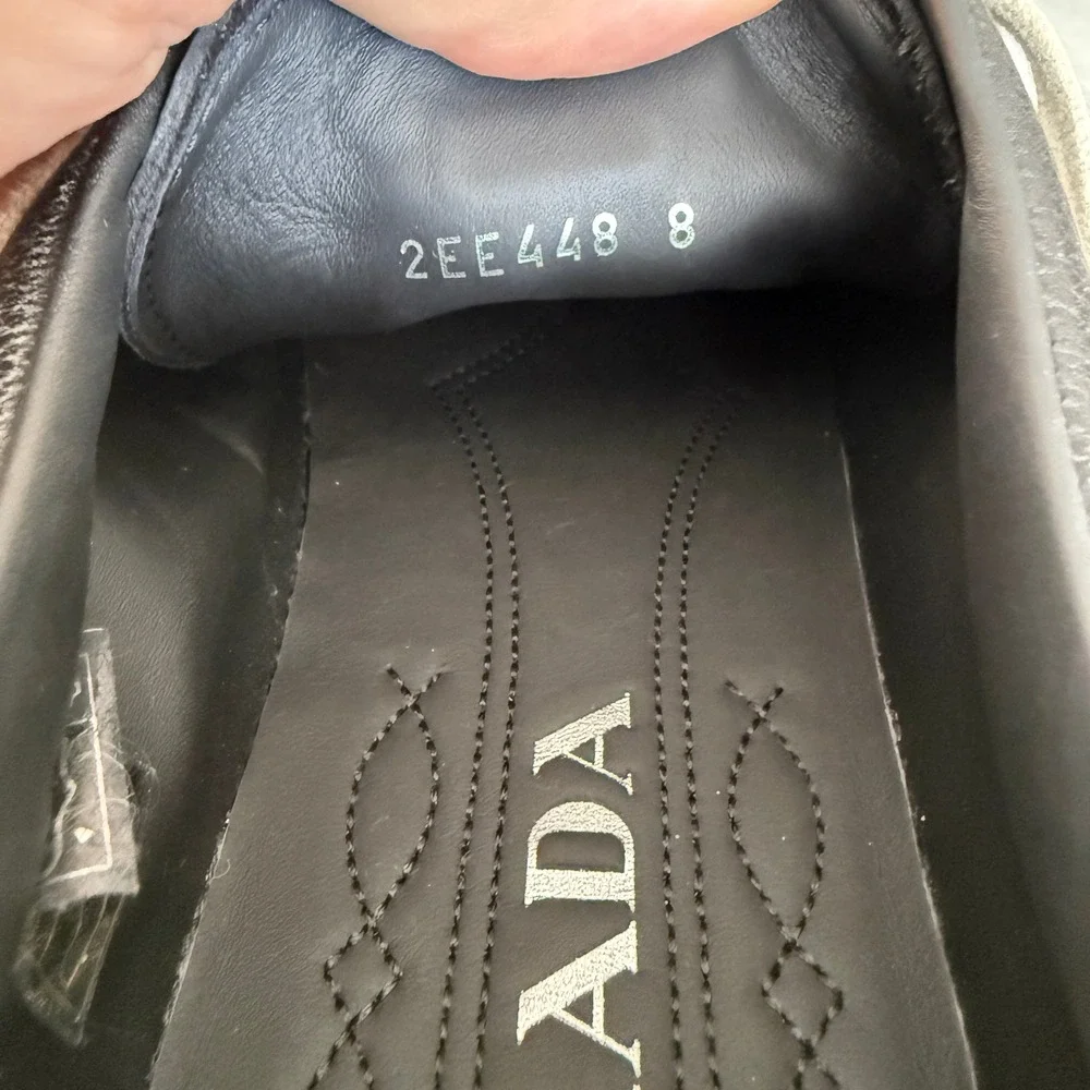 Prada 2EE448 Age Effect Men's Black Nappa Leather Sneakers Shoes, Size UK 8 - Picture 15 of 16